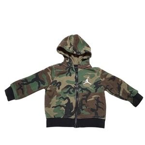 Jordan Infant Boys Size 6 M Months Camo Full Zip Hoodie Green Black Jumpman Nike